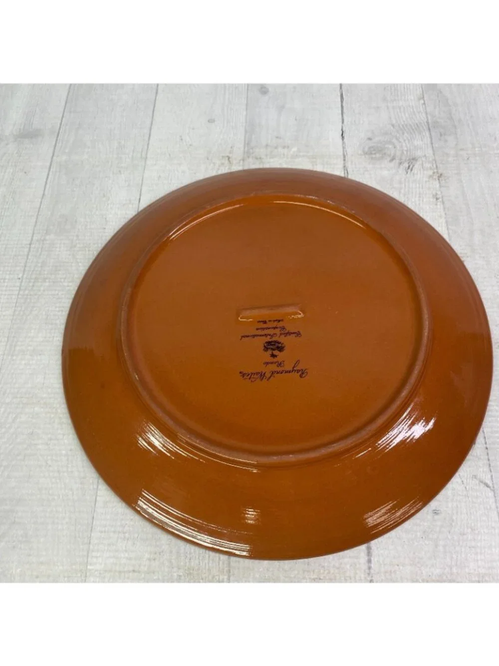 Raymond Waites Certified Intl RONDO Brown Rust Yellow Rings Dinner Plate Set 4